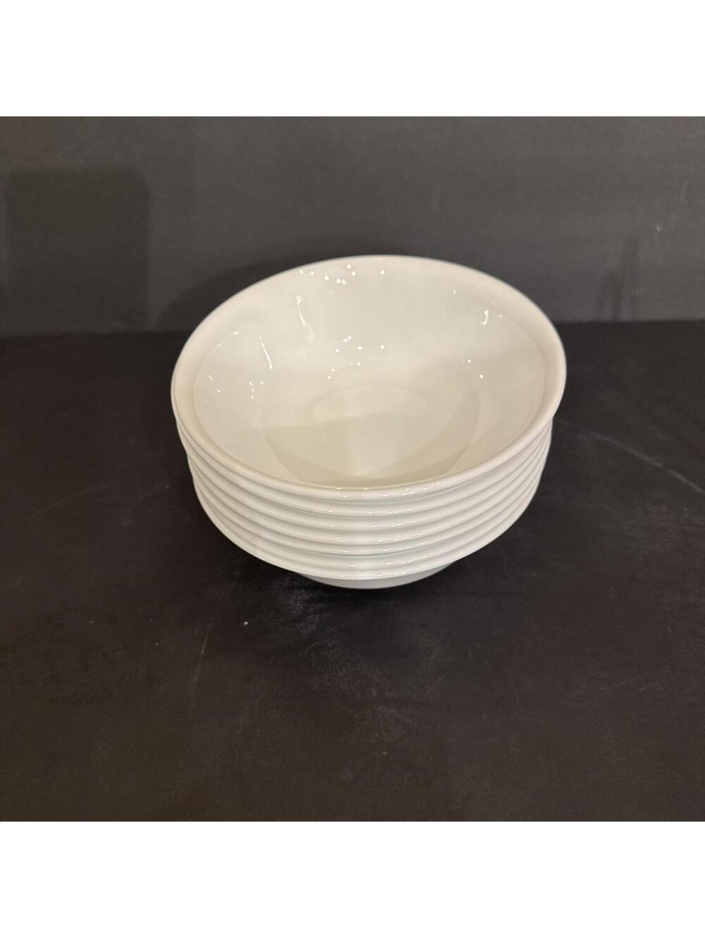 (7) Corelle Winter Frost White Vitrelle Cereal/Soup Bowls 6.25” Made In USA